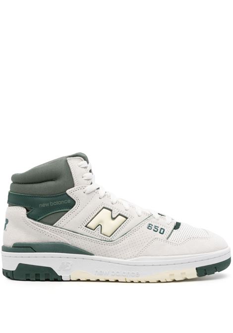 Sneakers basse 650 in bianco e verde - uomo NEW BALANCE | BB650RVGWHTGRY